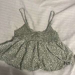 blue notes green floral top